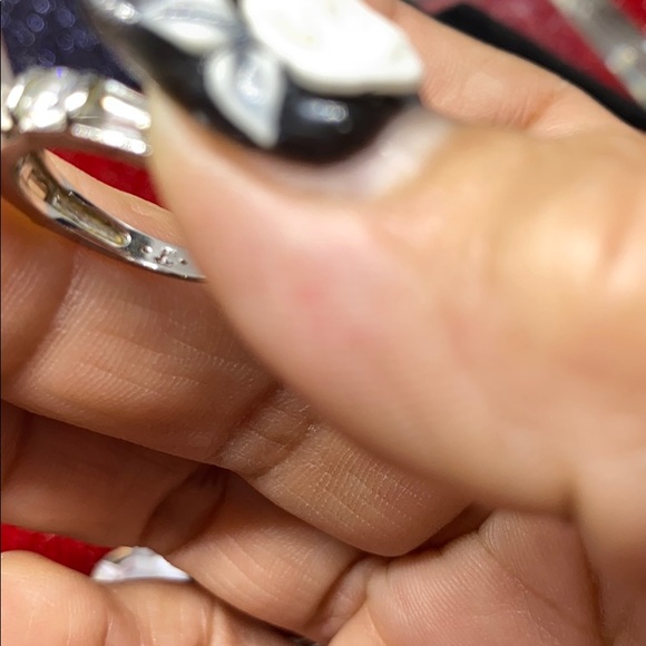 Princess cut 18k white Gold overlay She say yes !! 💎💋🍾rings - Picture 13 of 17